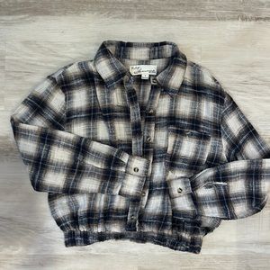 Vintage Havana size S flannel that cinches at waist
